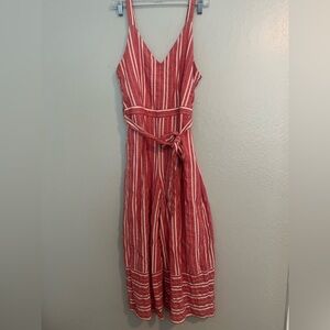 Anthropologie Red and White jumpsuit